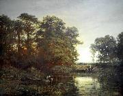Charles Francois Daubigny Landscape with a pond painting